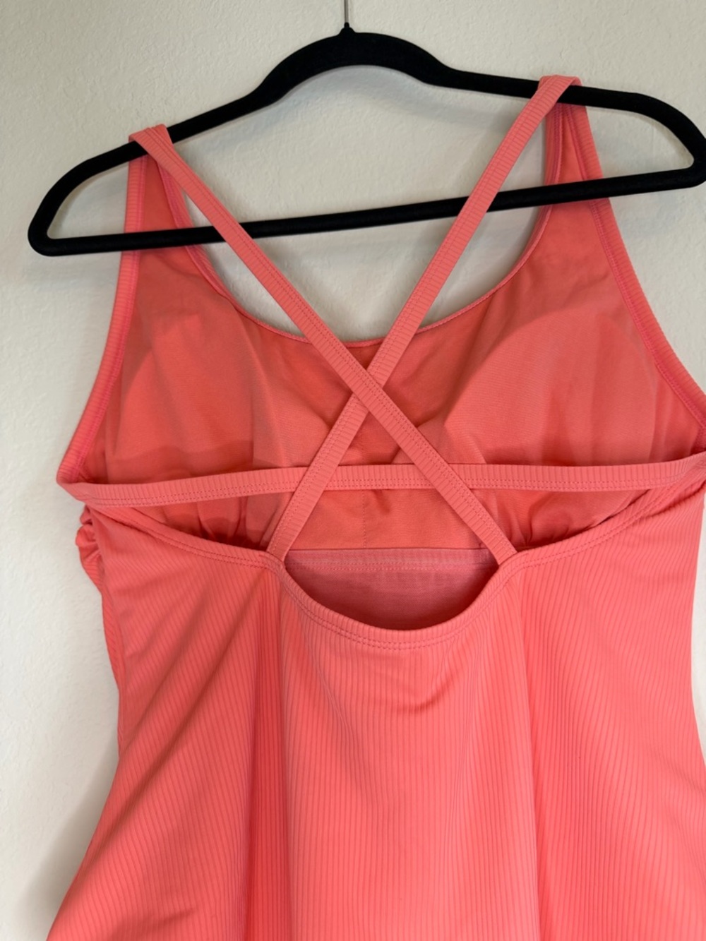 Catalina Ribbed Scoop One-Piece Swimsuit in Coral - Picture 6 of 12